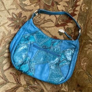 Vintage 70’s Chi-Carlos Falchi Teal Blue Leather Bag.